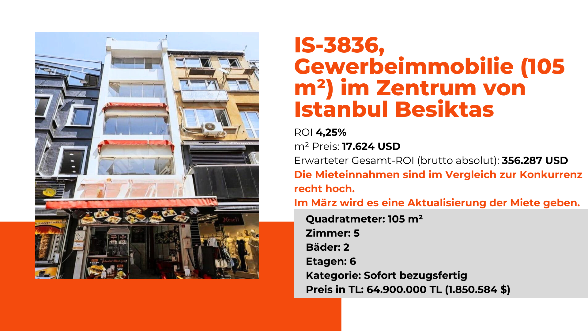 Kleine, aber zentrale Immobilie in Beşiktaş