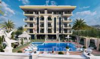 AL-1153-3, Neubau-Wohnung (3 Zimmer, 2 Bäder) mit Balkon und Pool in Alanya-Oba