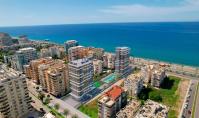 AL-1274, Strand-Wohnung (2 Zimmer, 1 Bad) mit Ausblick auf das Mittelmeer und Wellnessbereich in Alanya-Mahmutlar