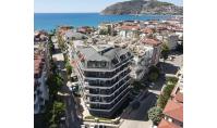 AL-1359, Strand-Wohnung mit Fernblick und Wellnessbereich in Alanya-Zentrum