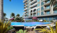 AL-1271-3, Neubau-Wohnung (3 Zimmer, 2 Bäder) mit Wellnessbereich und Balkon in Alanya-Avsallar