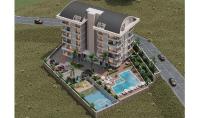 AL-1508-1, Strandnahe Wohnung (3 Zimmer, 1 Bad) mit Fernblick und Wellnessbereich in Alanya-Tosmur