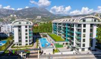 AL-2133, 200 m vom Meer entfernt: 55 m² große 1+1-Wohnung mit Blick auf den Pool, Hamam, Sauna und Dampfbad, Kargıcak