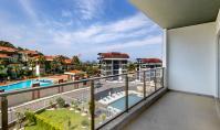 AL-2162, Balkon mit Poolblick in einer Wohnanlage aus dem Jahr 2023 mit Hallenbad, Sauna und Hamam – 61 m² große 1+1-Wohnung im 2. Stock, Kargıcak