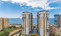 AL-2295, Turm direkt am Meer mit Pool, Park und Meerblick: Möblierte 1+1-Wohnung mit 55 m² im 10. Stock, Mahmutlar