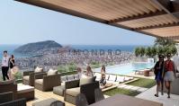 AL-606-3, Seniorenfreundliche Wohnung (3 Zimmer, 2 Bäder) mit Ausblick auf das Mittelmeer und Berg-Panorama in Alanya-Zentrum